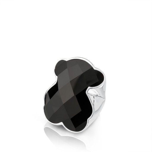 Tous Color Silver Onyx Ring