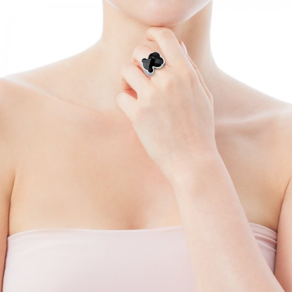 Tous Color Silver Onyx Ring