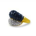 18K Yellow Gold, Diamond and Sapphire Ring 