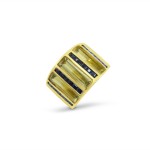 18k Yellow Gold, Sapphire and Topaz Ring 