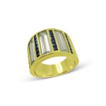 18k Yellow Gold, Sapphire and Topaz Ring 