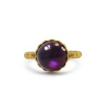 14k Pink Gold, Amethyst And Diamond Ring