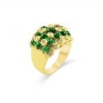 18k Emerald Diamond Ring 