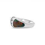14k White Gold Opal and Diamond Ring 