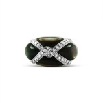 Kabana - Black Mother Pearl and Diamonds Ring 