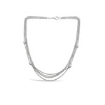 Leo Pizzo Four Chain Diamond Necklace in 18k White Gold 