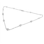 14k White Gold Bezel Diamond Necklace