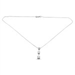 Three-Stone Drop Diamond Pendant Necklace In 14k White Gold 