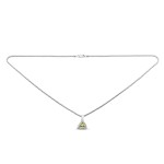 Triangle Yellow Diamond Pendant Necklace in 18k White Gold