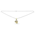 Cat Diamond Pendant in 14k White Gold 