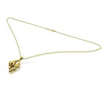 Diamond Cat Pendant in 18k Yellow Gold Necklace 